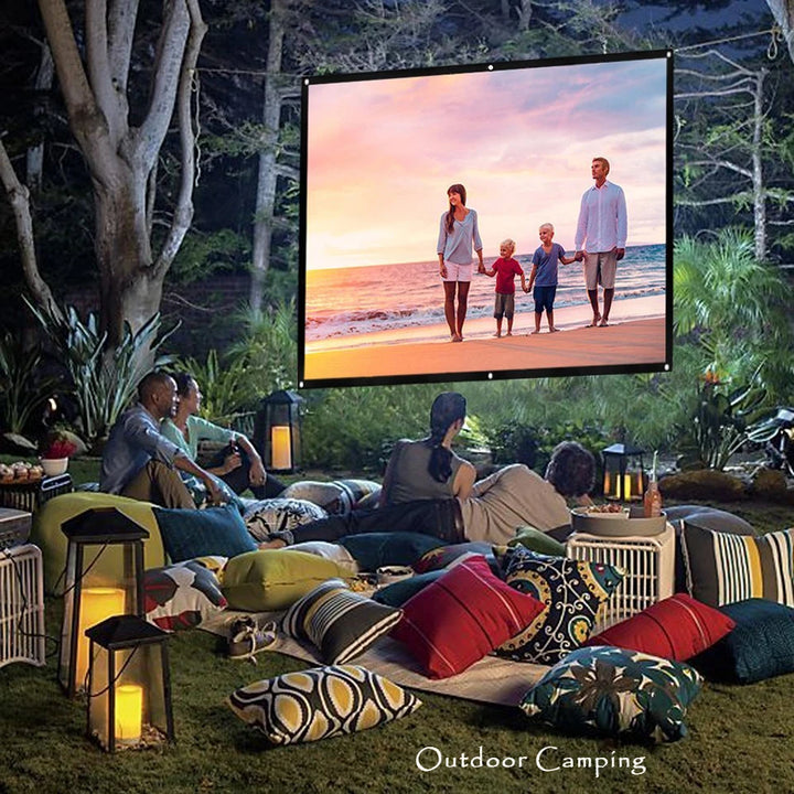 Tela de projeção Salange Tela de projetor portátil 100 polegadas 120 polegadas 150 polegadas 16:9, tela de cinema ao ar livre para home theater de viagem
