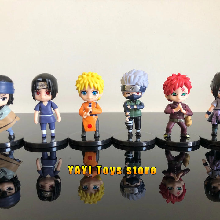 Novo 12pcs/set Anime Figura Naruto Shippuden Hinata Sasuke Itachi Kakashi Gaara Figura de Ação Q Versão PVC Figuras Brinquedos Presente