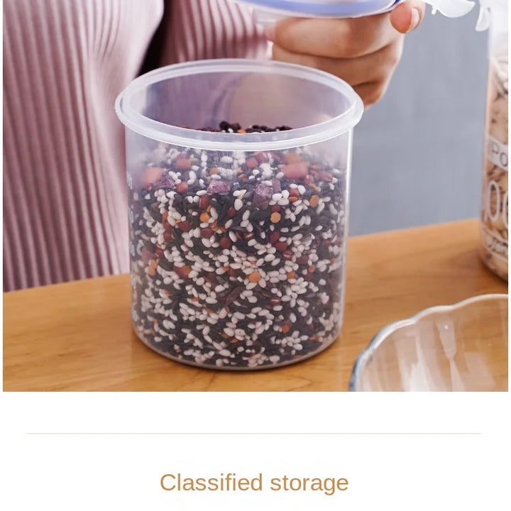 5 unidades de armazenamento selado Caixa Transparente Cozinha Organizador de grãos de alimentos Tanque de armazenamento Plástico Grande capacidade à prova de umidade Frascos selados