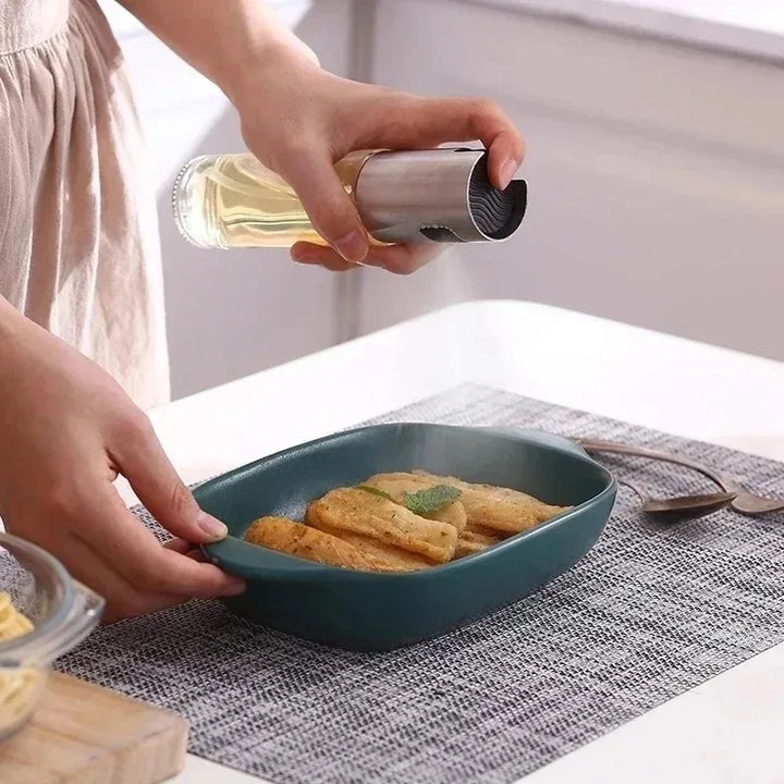 Pulverizador de óleo de vidro para cozinhar spray de azeitona mister para salada churrasco cozinha assar garrafa de vinagre vazia