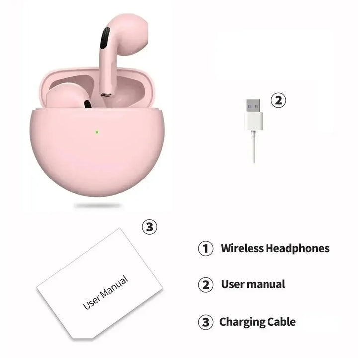 air pro 6 fone de ouvido  Bluetooth sem fio com microfone xiaomi iphone