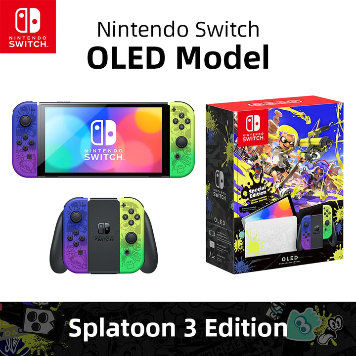 Nintendo Switch OLED Modelo Branco Conjunto 7 Polegadas Tela Joy-Con Alça Áudio Aprimorado Ajustável Console Modo TV Estável Videogame