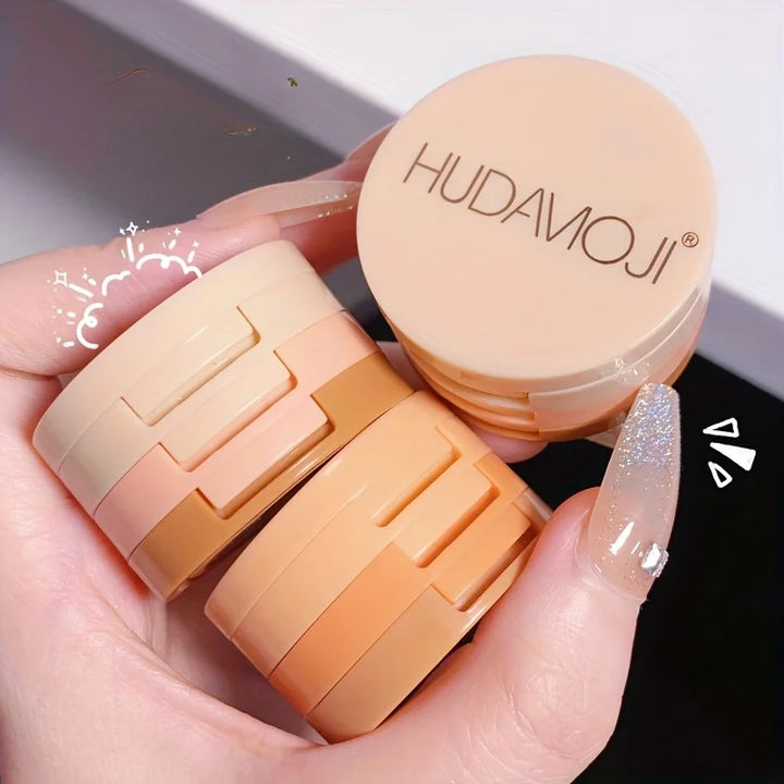 Paleta de maquiagem 3 em 1, textura fosca e perolada, blush com glitter, iluminador, contorno, paleta de 3 camadas