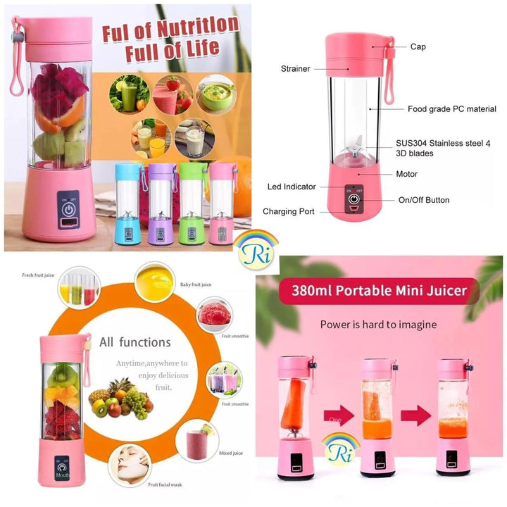 Mini Liquidificador Elétrico de Suco Shake Portátil Mini Copo de Suco Whirlwind Carregamento Mini Edição Máquina de Suco de Frutas 6 Lâminas
