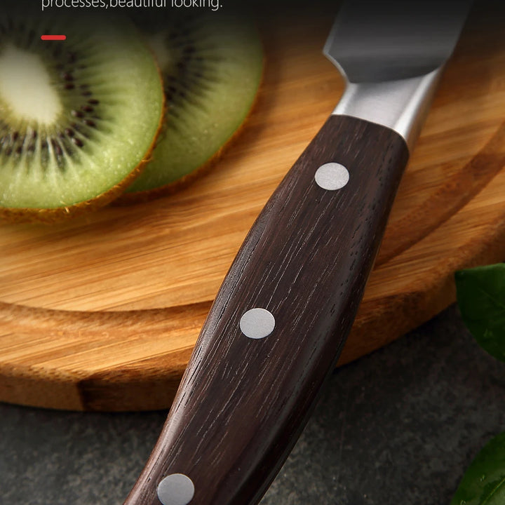 XINZUO 7PCS Conjunto de facas de cozinha forjadas alemãs 1.4116 Aço inoxidável Afiado Chef Santoku Cutelo Tesoura de cozinha Conjunto de ferramentas