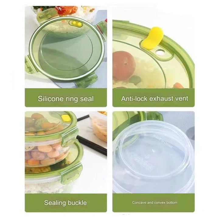 Caixa de conservação de alimentos frescos pode ser aquecida no forno de micro-ondas, caixa de armazenamento para geladeira e freezer de cozinha, lancheira transparente com tampa