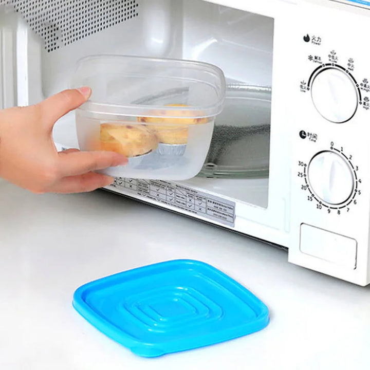 5 peças Recipientes de alimentos para micro-ondas Geladeira de plástico Crisper Recipiente retangular para alimentos Cozinha Almoço Selado Caixa de armazenamento ao ar livre