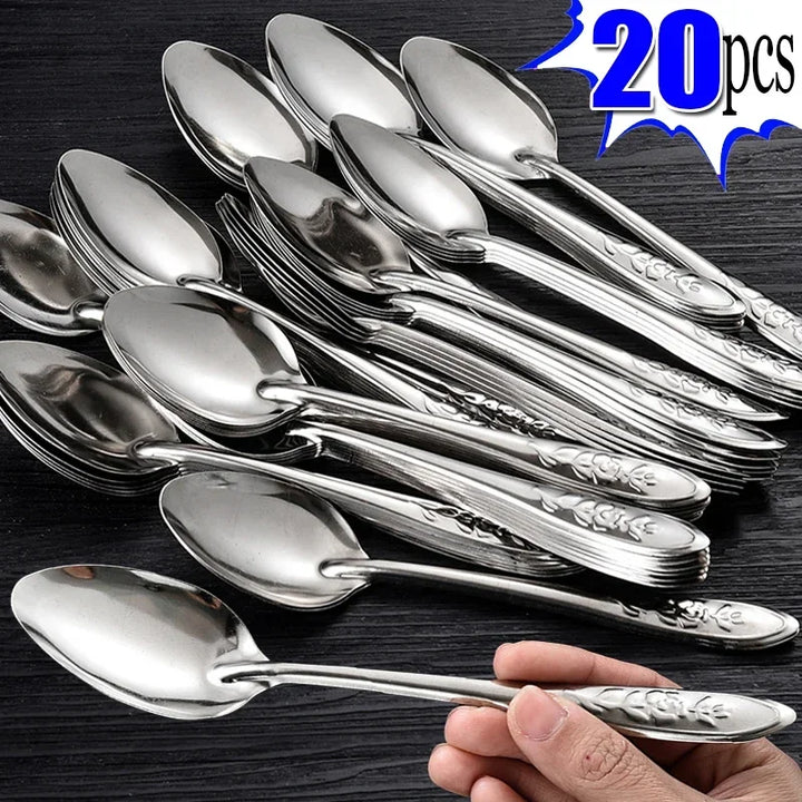 Colheres de aço inoxidável de 17 cm para sorvete Sobremesa Melancia Colheres de chá Cozinha Alça longa Colher de sopa Colheres Talheres Utensílios
