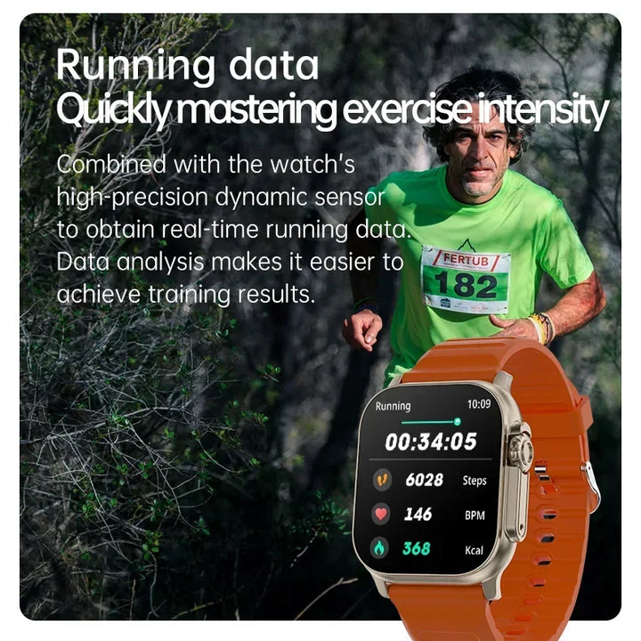 2024 T900 Ultra 2 Relógio Inteligente Masculino 49mm Série 8 2.3 "Tela AMOLED NFC Bússola À Prova D'Água Para Apple Watch IWO Ultra 8 Smartwatch