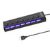 USB 2.0 Hub Multi USB Splitter Ports Hub Use Adaptador de Energia 4/7 Portas Hub Expansor Múltiplo com Switch 30CM Cabo Para Casa