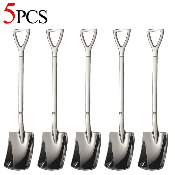 20/1Pcs Aço Inoxidável Pá Colher Ouro Prata Colheres de Café Sorvete Sobremesa Colher Colher de Chá Talheres de Cozinha Conjunto