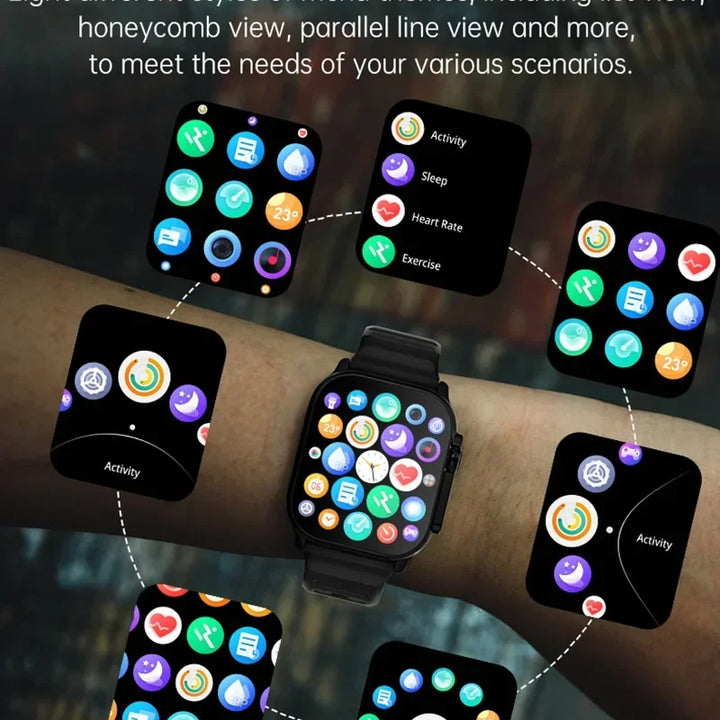 2024 T900 Ultra 2 Relógio Inteligente Masculino 49mm Série 8 2.3 "Tela AMOLED NFC Bússola À Prova D'Água Para Apple Watch IWO Ultra 8 Smartwatch
