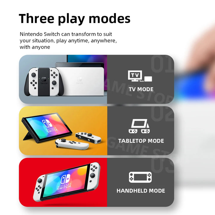 Nintendo Switch OLED Modelo Branco Conjunto 7 Polegadas Tela Joy-Con Alça Áudio Aprimorado Ajustável Console Modo TV Estável Videogame