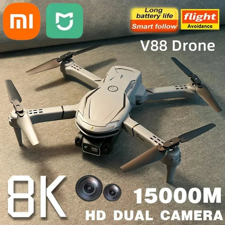 XIAOMI MIJIA Drone V88 8K 5G Professional HD Câmera Dupla Fotografia Aérea 15000M Controle Remoto Aeronave Dobrável Quadricóptero
