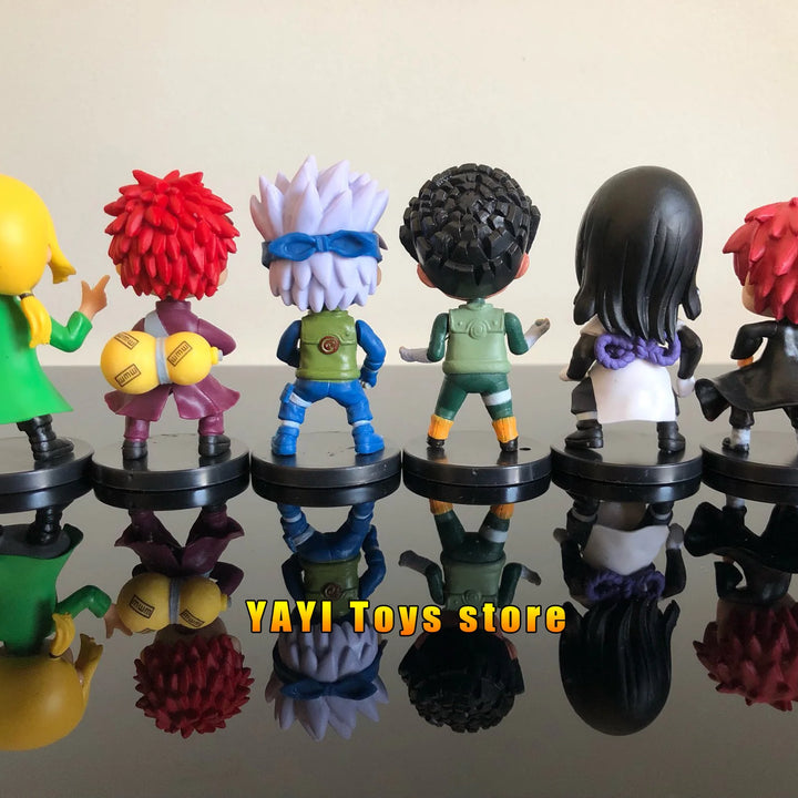 Novo 12pcs/set Anime Figura Naruto Shippuden Hinata Sasuke Itachi Kakashi Gaara Figura de Ação Q Versão PVC Figuras Brinquedos Presente