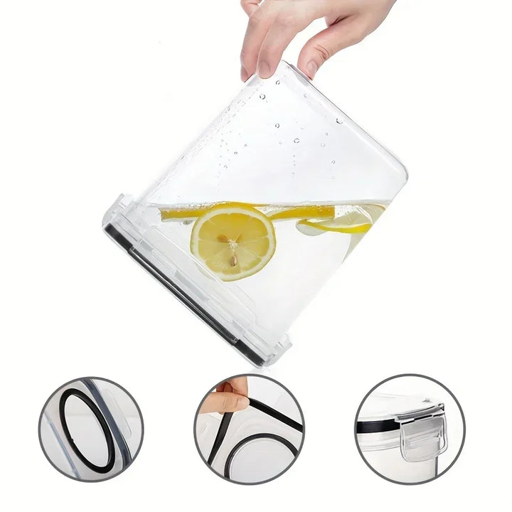 Recipiente hermético para armazenamento de cereais de 2 litros, à prova de umidade, à prova de insetos, balde de arroz, caixa de armazenamento de alimentos, tanque transparente de plástico selado