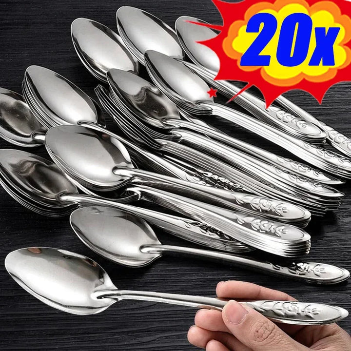 Colheres de aço inoxidável de 17 cm para sorvete Sobremesa Melancia Colheres de chá Cozinha Alça longa Colher de sopa Colheres Talheres Utensílios