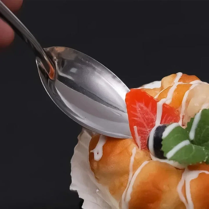 Colheres de aço inoxidável de 17 cm para sorvete Sobremesa Melancia Colheres de chá Cozinha Alça longa Colher de sopa Colheres Talheres Utensílios