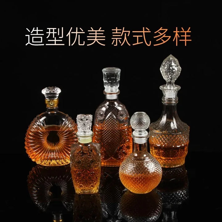 Garrafa de Vidro de Vinho 250-1000ml Decantadores de Uísque de Vidro Sem Chumbo para Licor Scotch Bourbon