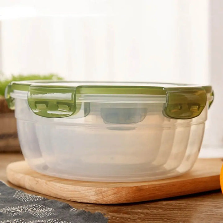 1/4Pcs Caixa de armazenamento redonda de plástico, segura, empilhável, selada, retangular, recipientes para alimentos com tampa, caixa para manter os alimentos frescos