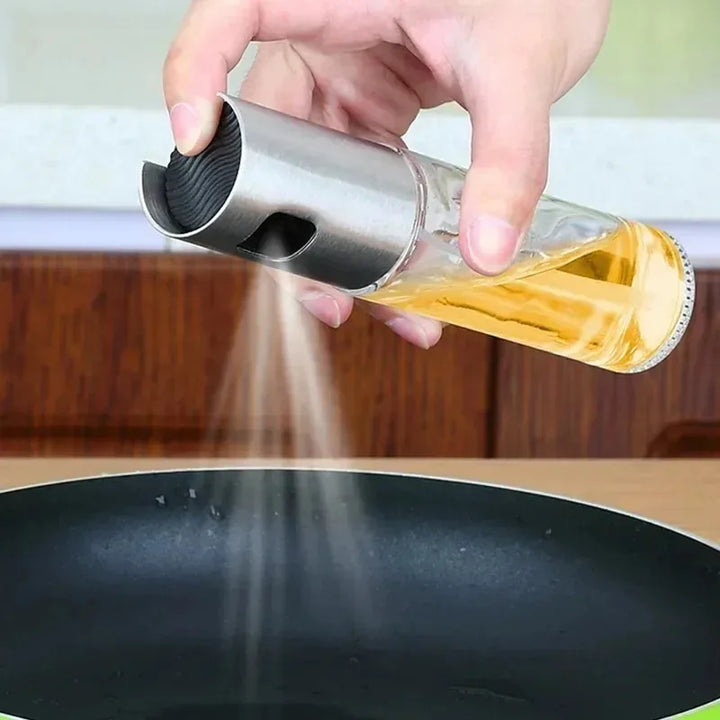 Pulverizador de óleo de vidro para cozinhar spray de azeitona mister para salada churrasco cozinha assar garrafa de vinagre vazia