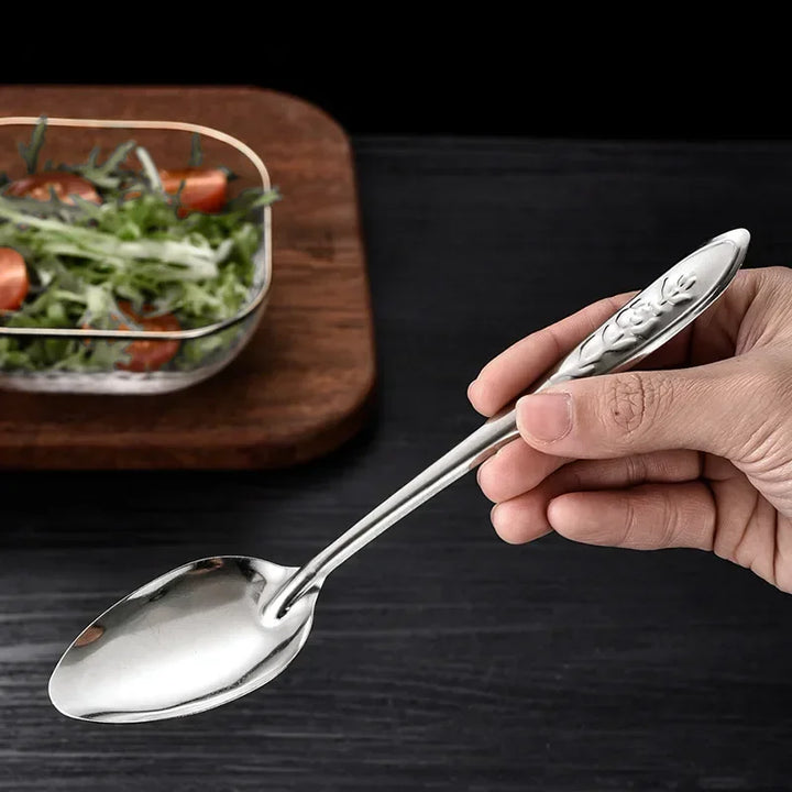 Colheres de aço inoxidável de 17 cm para sorvete Sobremesa Melancia Colheres de chá Cozinha Alça longa Colher de sopa Colheres Talheres Utensílios