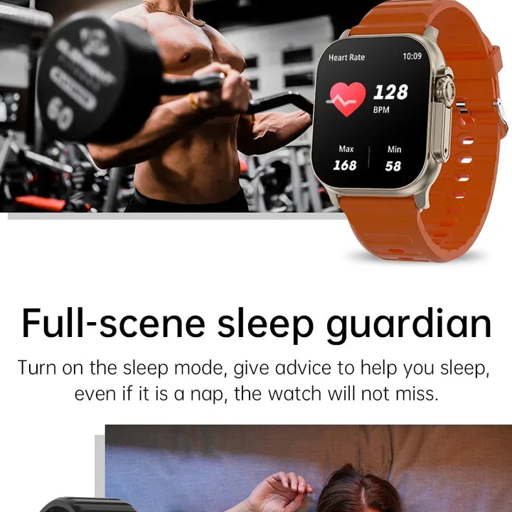 2024 T900 Ultra 2 Relógio Inteligente Masculino 49mm Série 8 2.3 "Tela AMOLED NFC Bússola À Prova D'Água Para Apple Watch IWO Ultra 8 Smartwatch