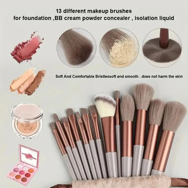 Conjunto de pincéis de maquiagem macios e fofos, profissionais, cosméticos, base, pó, sombra, kabuki, pincel de maquiagem, ferramenta de beleza, maquiagem