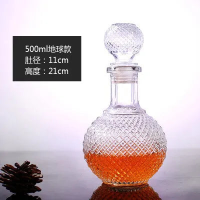 Garrafa de Vidro de Vinho 250-1000ml Decantadores de Uísque de Vidro Sem Chumbo para Licor Scotch Bourbon