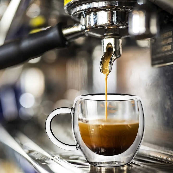 Copos de Café Duplos 80-450ML Copos de Vidro Duplamente Isolados Para Café Quente & Frio Caneca Transparente com Alça de Óculos