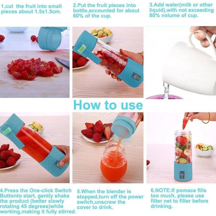 Mini Liquidificador Elétrico de Suco Shake Portátil Mini Copo de Suco Whirlwind Carregamento Mini Edição Máquina de Suco de Frutas 6 Lâminas