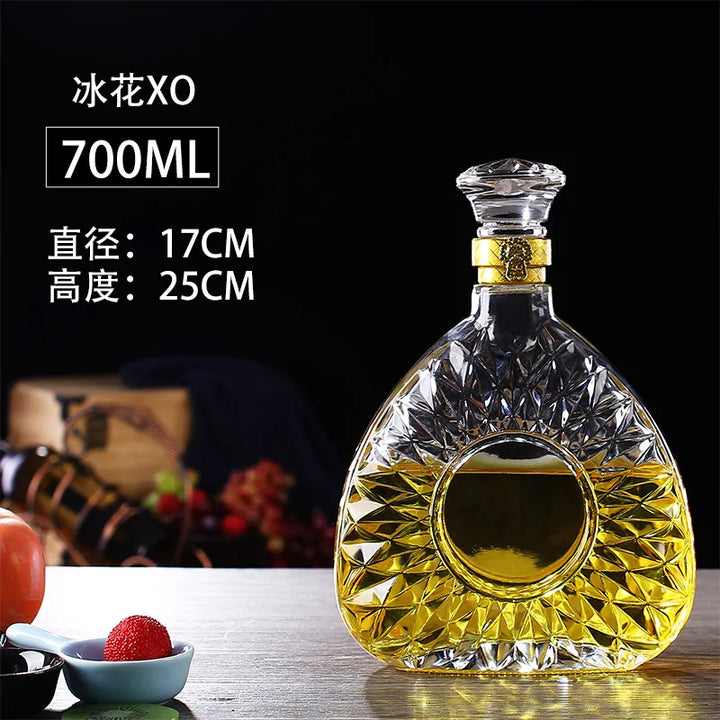 Garrafa de Vidro de Vinho 250-1000ml Decantadores de Uísque de Vidro Sem Chumbo para Licor Scotch Bourbon