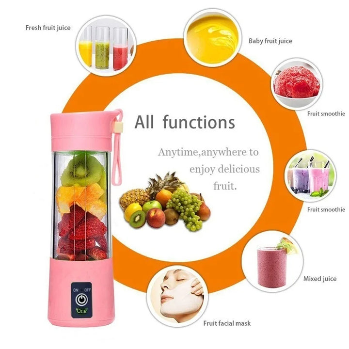Mini Liquidificador Elétrico de Suco Shake Portátil Mini Copo de Suco Whirlwind Carregamento Mini Edição Máquina de Suco de Frutas 6 Lâminas