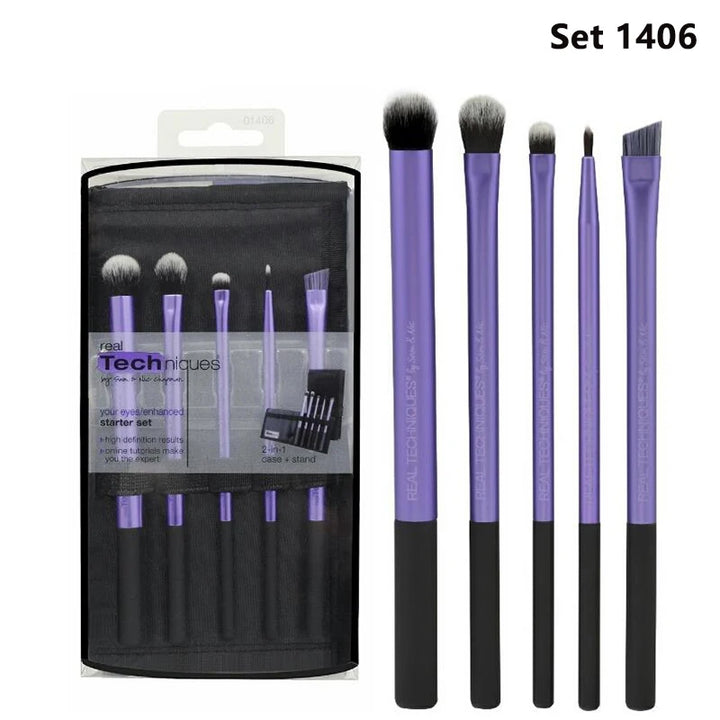 Real Techniques Pincéis de Maquiagem Set Para Base Cosmética Pó Blush Sombra Kabuki Mistura Make Up Brush Ferramenta de Beleza 1895