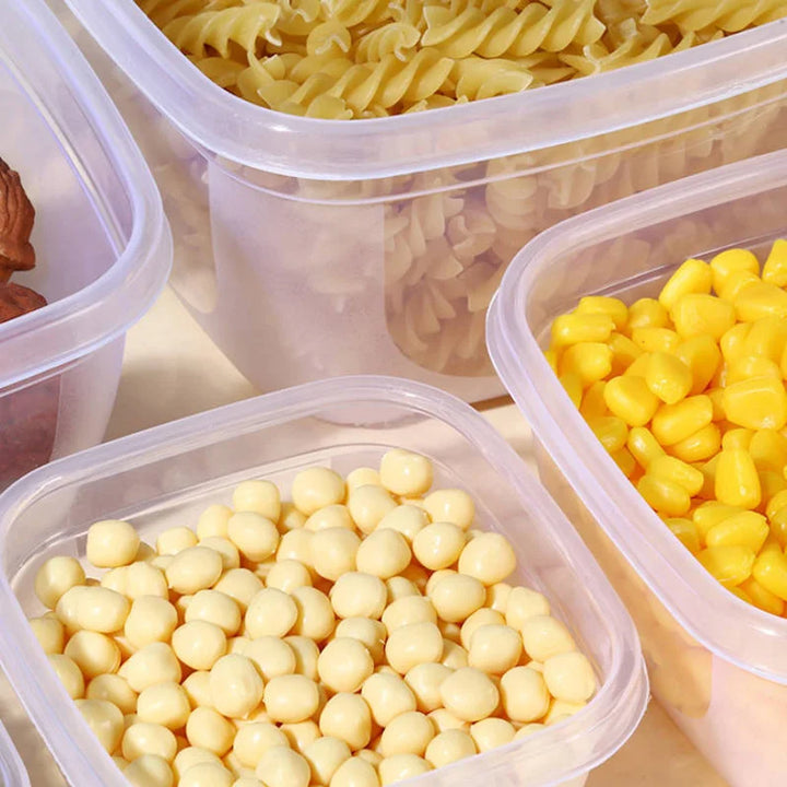 5 peças Recipientes de alimentos para micro-ondas Geladeira de plástico Crisper Recipiente retangular para alimentos Cozinha Almoço Selado Caixa de armazenamento ao ar livre