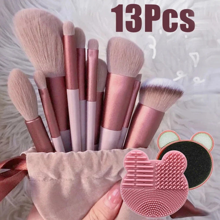 Conjunto de pincéis de maquiagem com 13 peças, pincel para corretivo, blush, pó, sombra, iluminador, base, ferramentas de beleza cosméticas