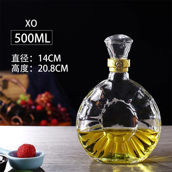 Garrafa de Vidro de Vinho 250-1000ml Decantadores de Uísque de Vidro Sem Chumbo para Licor Scotch Bourbon