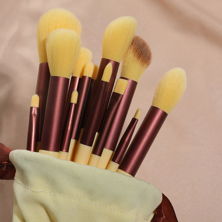 Conjunto de pincéis de maquiagem com 13 peças, pincel para corretivo, blush, pó, sombra, iluminador, base, ferramentas de beleza cosméticas