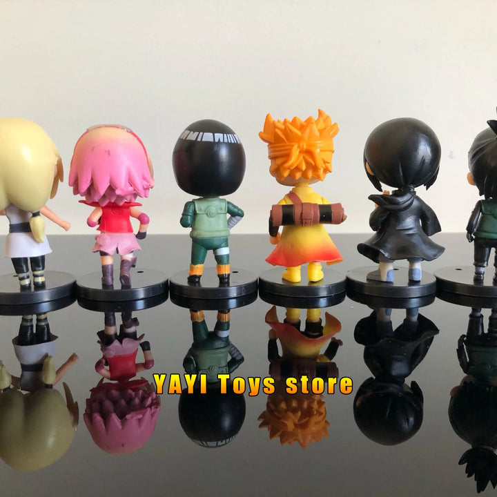 Novo 12pcs/set Anime Figura Naruto Shippuden Hinata Sasuke Itachi Kakashi Gaara Figura de Ação Q Versão PVC Figuras Brinquedos Presente
