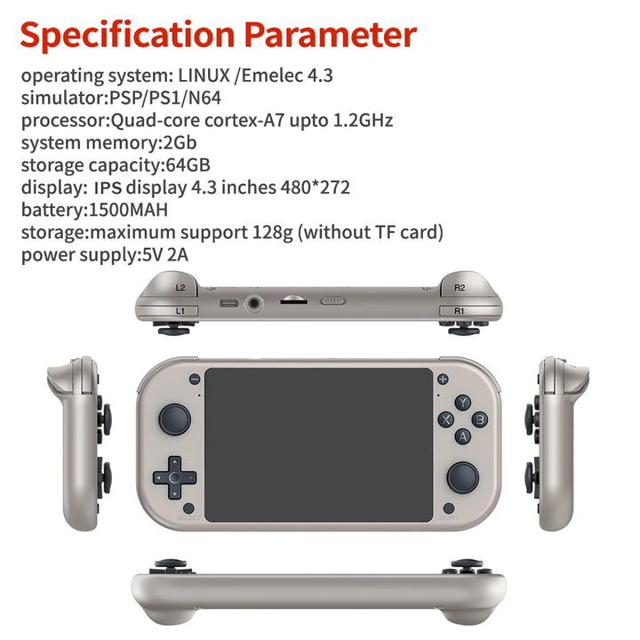 M17 Console de jogos Retro Handheld Video Game Console Open Source Linux System 4,3 polegadas IPS Screen Portable Pocket Video Player