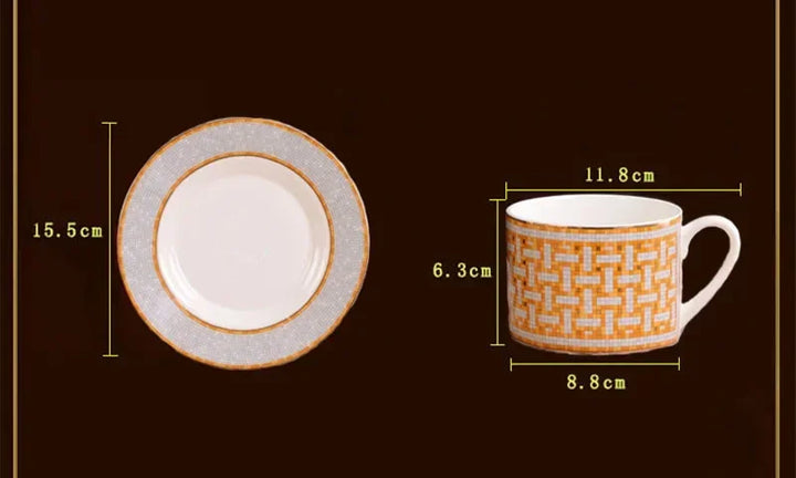 Criativo Europeu Bone China Café Xícaras Casa Café Leite Caneca Pratos Xícara de Chá da Tarde Conjunto de Pratos Com Caixa de Presente Presente de Natal