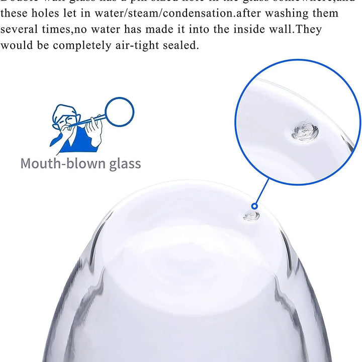 Copos de Café Duplos 80-450ML Copos de Vidro Duplamente Isolados Para Café Quente & Frio Caneca Transparente com Alça de Óculos