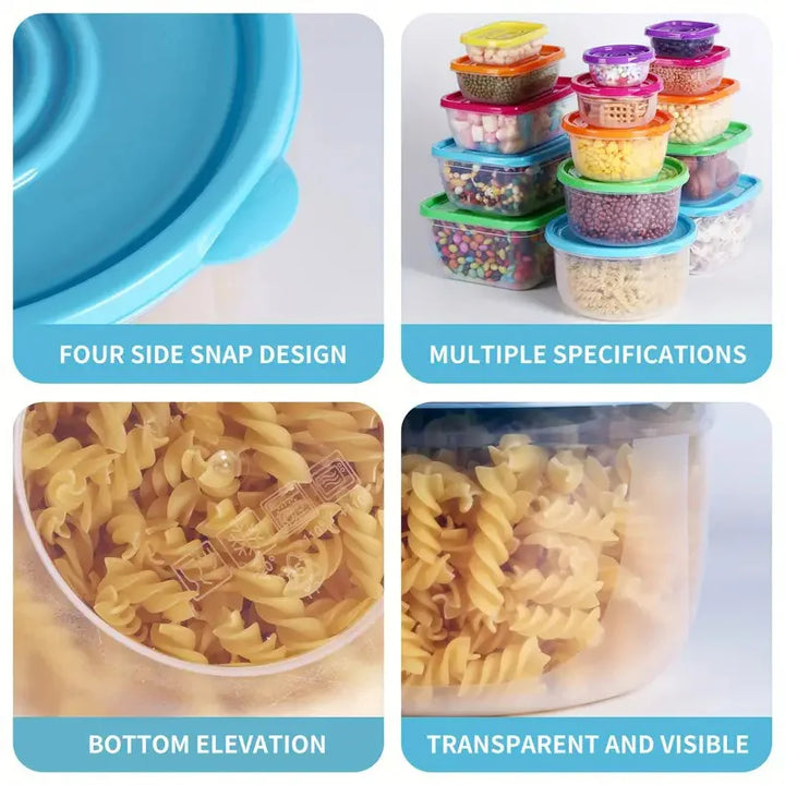 5 peças Recipientes de alimentos para micro-ondas Geladeira de plástico Crisper Recipiente retangular para alimentos Cozinha Almoço Selado Caixa de armazenamento ao ar livre