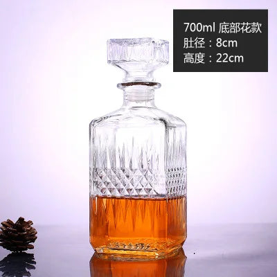 Garrafa de Vidro de Vinho 250-1000ml Decantadores de Uísque de Vidro Sem Chumbo para Licor Scotch Bourbon