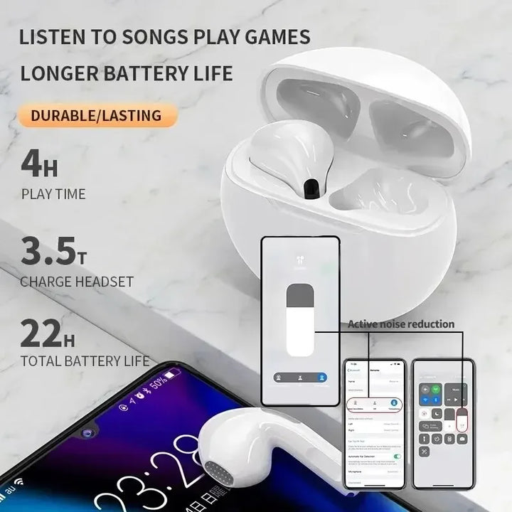 air pro 6 fone de ouvido  Bluetooth sem fio com microfone xiaomi iphone