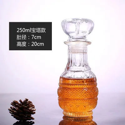 Garrafa de Vidro de Vinho 250-1000ml Decantadores de Uísque de Vidro Sem Chumbo para Licor Scotch Bourbon