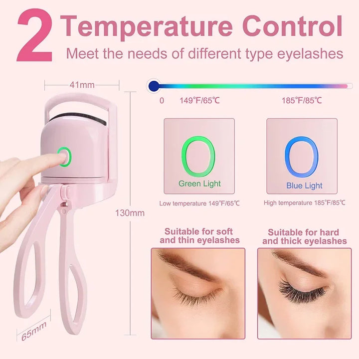 Curvador de seleção elétrica elétrica, controle de temperatura, carregamento, curvatura e modelos ajustados, não machuca, escolhidos longos, ferramentas de maquiagem