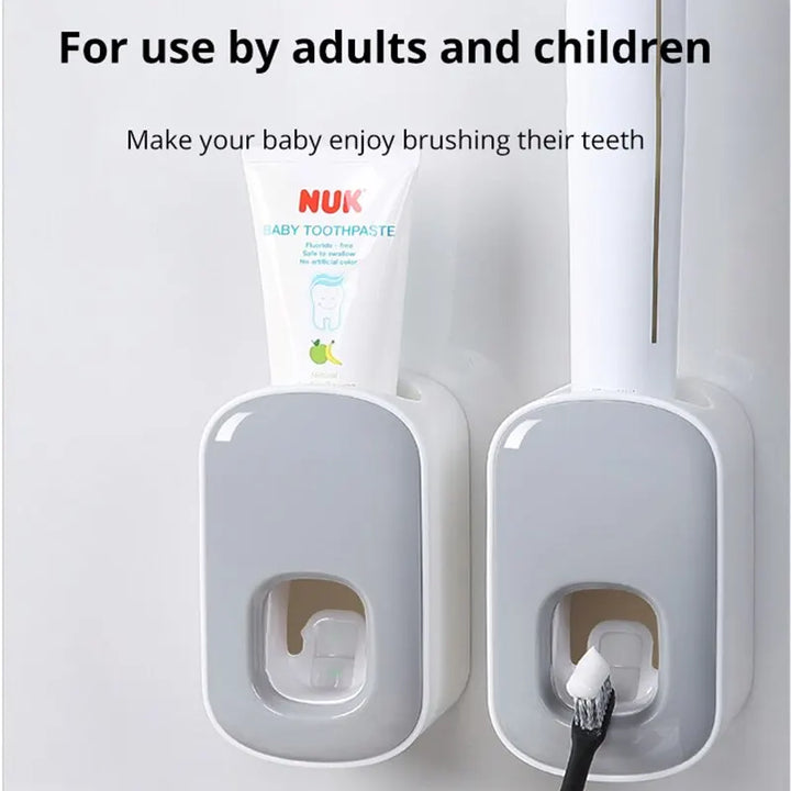 1pc Espremedor de pasta de dente à prova d'água Dispensador automático de pasta de dente Suporte de parede para banheiro Acessórios para banheiro Suporte para escova de dentes