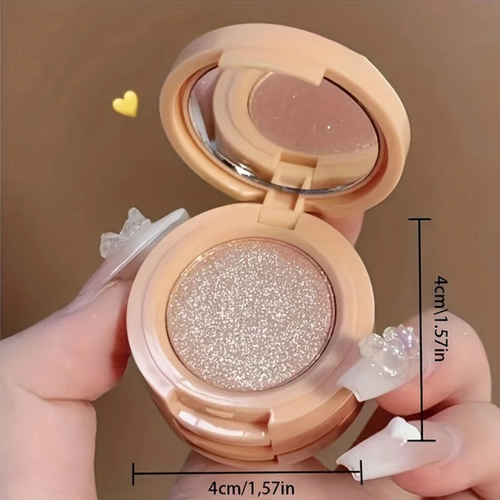 Paleta de maquiagem 3 em 1, textura fosca e perolada, blush com glitter, iluminador, contorno, paleta de 3 camadas