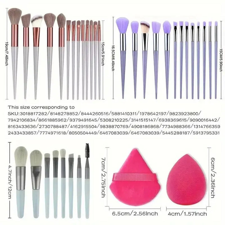 Conjunto de pincéis de maquiagem macios e fofos, profissionais, cosméticos, base, pó, sombra, kabuki, pincel de maquiagem, ferramenta de beleza, maquiagem